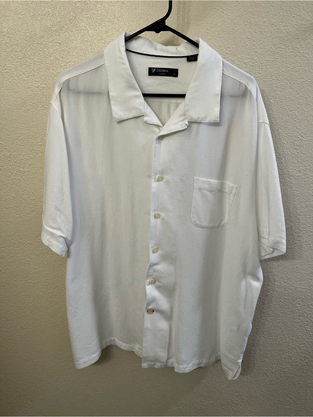 Cremieux White Short Sleeve Button Up Shirt - XXL